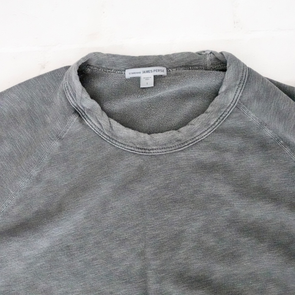 James Perse Mens Small Sweatshirt Size 1 GRAY Small Vintage Soft French Terry